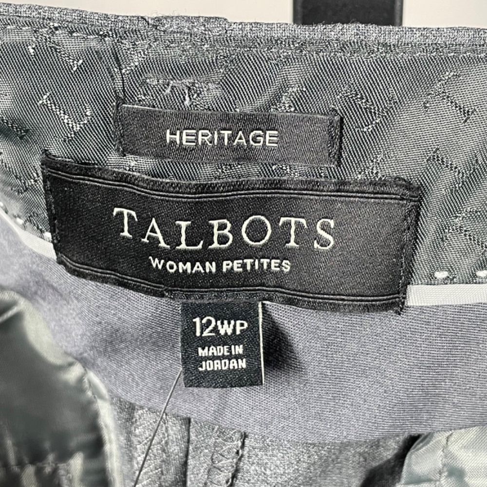 NEW Talbots Pants Womens 12 petite gray heritage straight leg classic - Picture 4 of 9